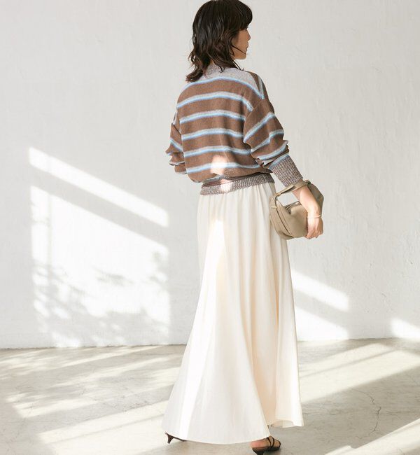  「【セットアップ可/上品な落ち感】ガーメントダイフレアバイアススカート」|スカート|