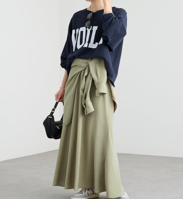  「【セットアップ可/上品な落ち感】ガーメントダイフレアバイアススカート」|スカート|