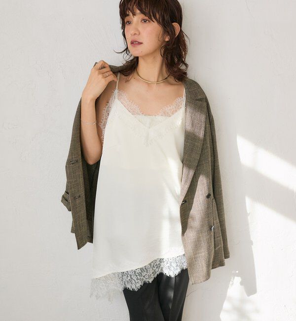  「予約【ご好評につき追加販売決定！】バイアスヘムレースキャミソール」|シャツ・ブラウス|