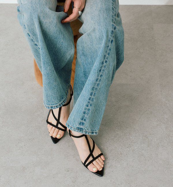  「予約【抜け感】ポインテッドラインサンダル」|サンダル|