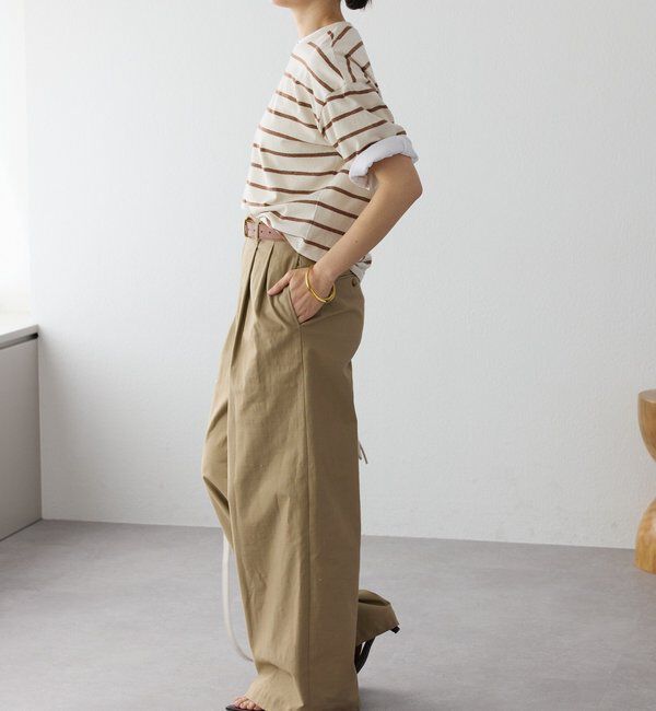  「【大人のボーダーTシャツ】マルチボーダーゴブソデTee」|Tシャツ・カットソー|