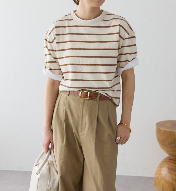  「【大人のボーダーTシャツ】マルチボーダーゴブソデTee」|Tシャツ・カットソー|