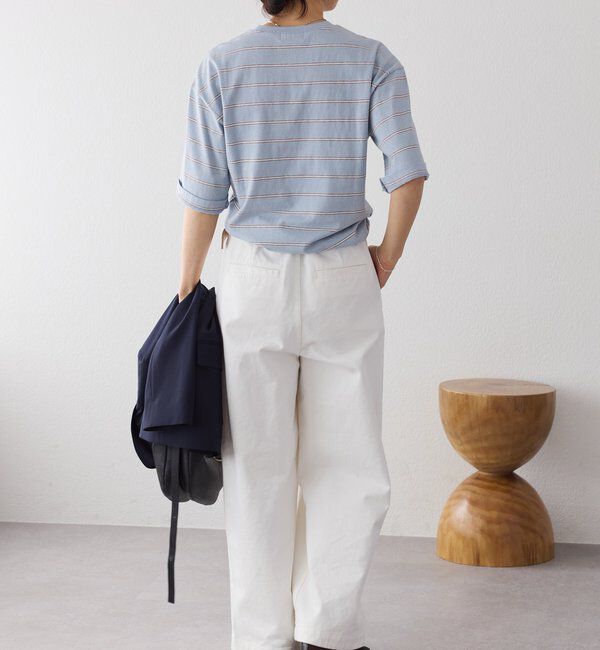  「【大人のボーダーTシャツ】マルチボーダーゴブソデTee」|Tシャツ・カットソー|