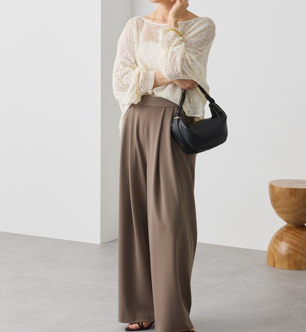  「【3サイス展開】ジャージータックワイドスラックス」|チノ|