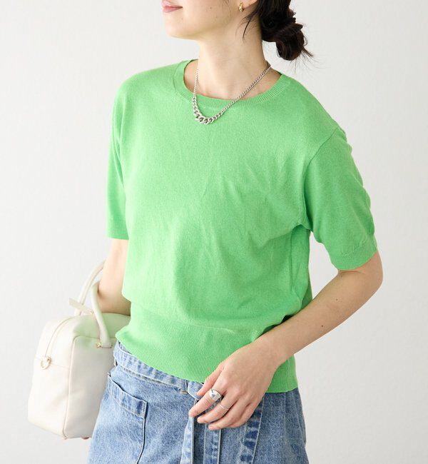  「予約【A・MONN(アモン)】HALF SLEEVE KNIT」|ニット・セーター|