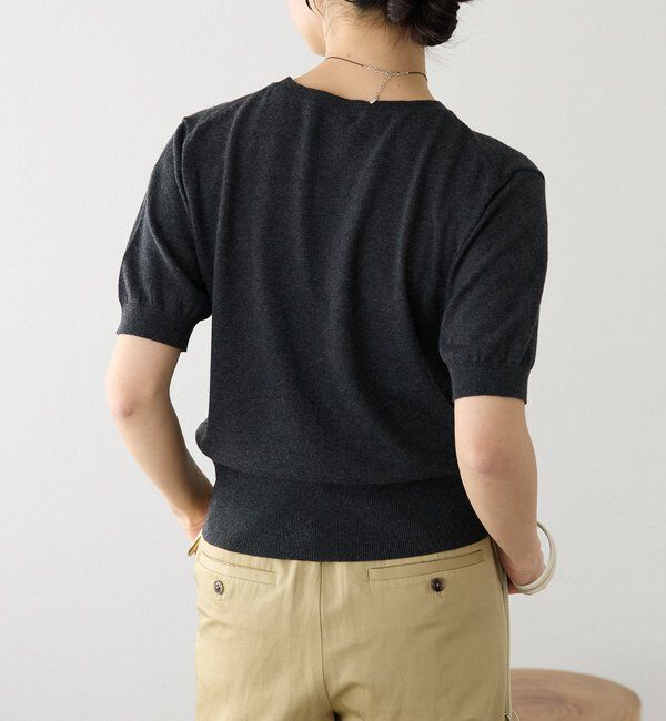 「予約【A・MONN(アモン)】HALF SLEEVE KNIT」|ニット・セーター|