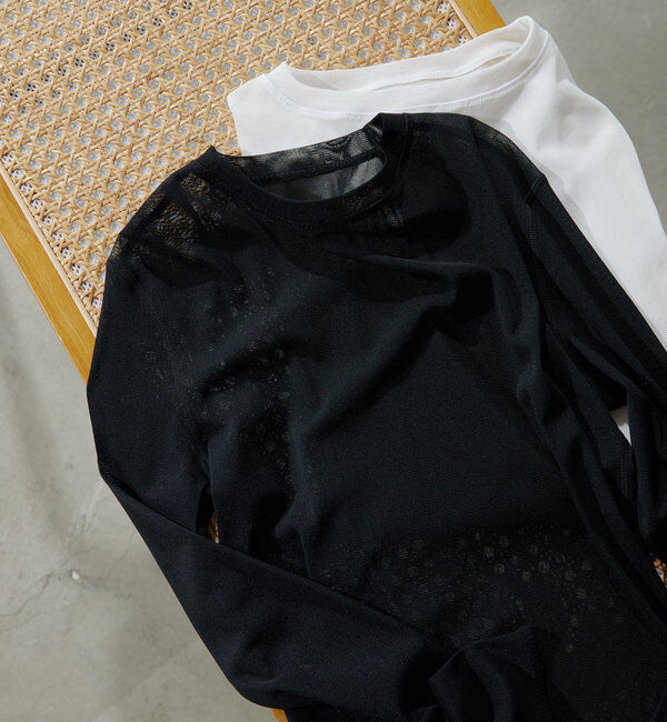  「【La nature linge】シアーチュールトップス」|Tシャツ・カットソー|ブラック