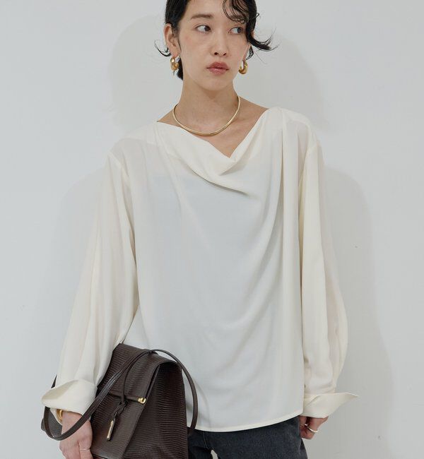  「フロントドレープブラウス」|シャツ・ブラウス|