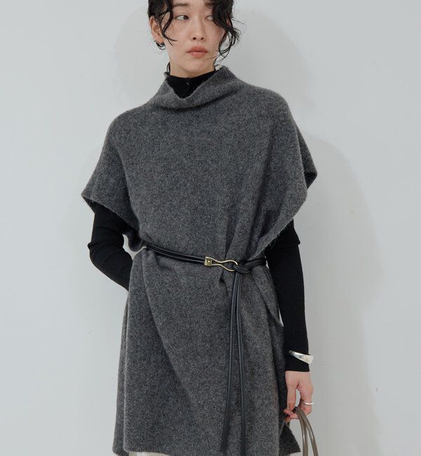  「【25th記念アイテム】 2wayニットポンチョ」|ニット・セーター|チャコールグレー