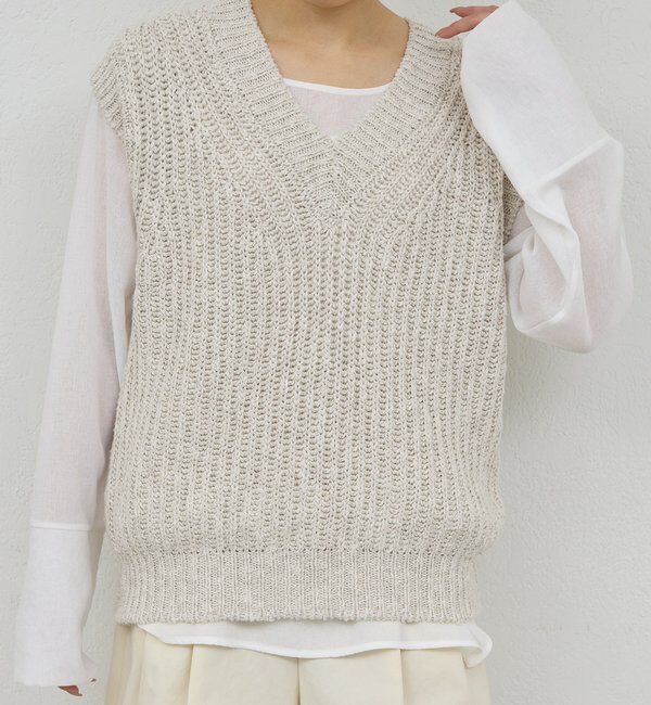  「【HERITANOVUM】リネンコットンニットベスト」|ニット・セーター|