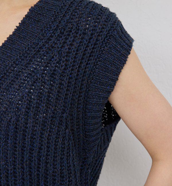  「【HERITANOVUM】リネンコットンニットベスト」|ニット・セーター|