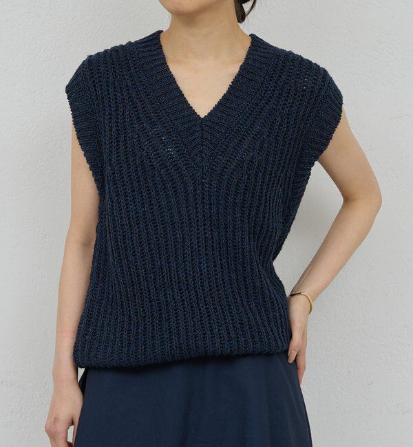  「【HERITANOVUM】リネンコットンニットベスト」|ニット・セーター|