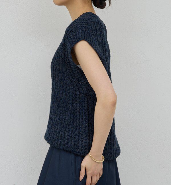  「【HERITANOVUM】リネンコットンニットベスト」|ニット・セーター|