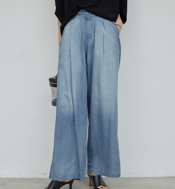  「【夏でも快適】シアーデニムパンツ」|デニム|
