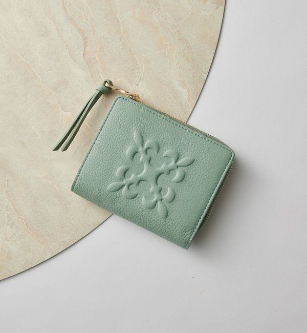  「エンボスモノグラムハーフウォレット」|財布|グリーン