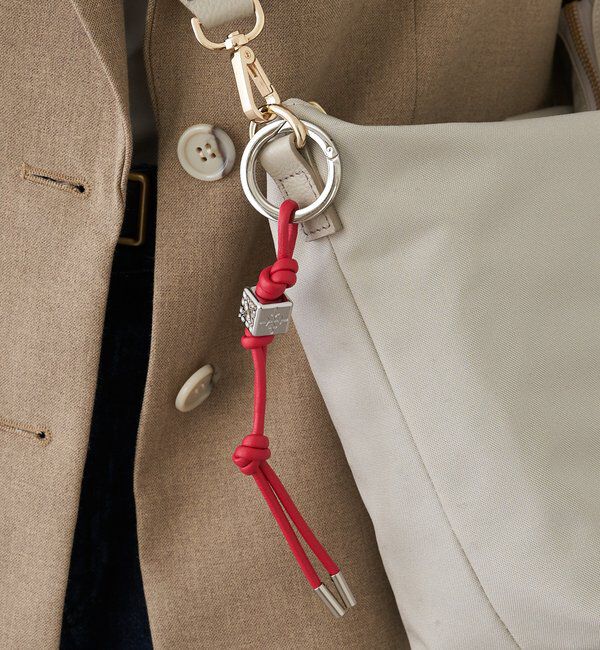  「レザーコードバッグチャーム」|チャーム・キーホルダー|レッド