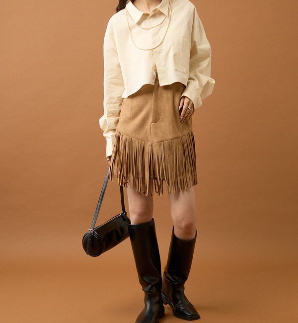  「フェイクスウェードフリンジスカート」|スカート|