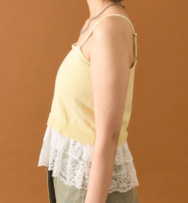  「ブークレ裾レースカーデセット」|カーディガン|