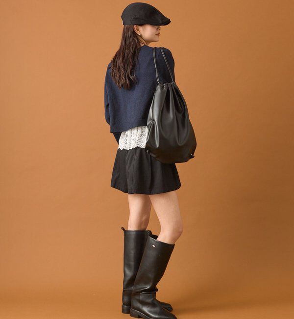  「ブークレ裾レースカーデセット」|カーディガン|