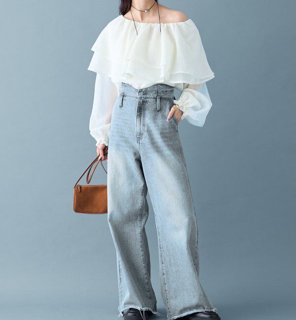  「シアーフリル長袖ブラウス」|シャツ・ブラウス|