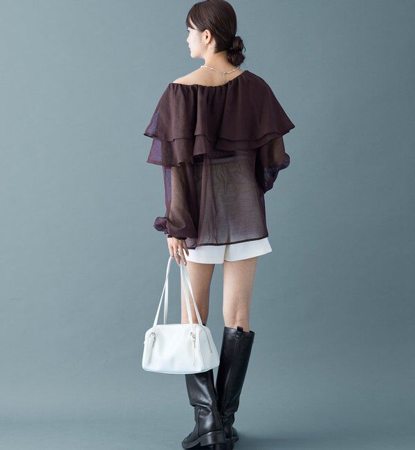  「シアーフリル長袖ブラウス」|シャツ・ブラウス|