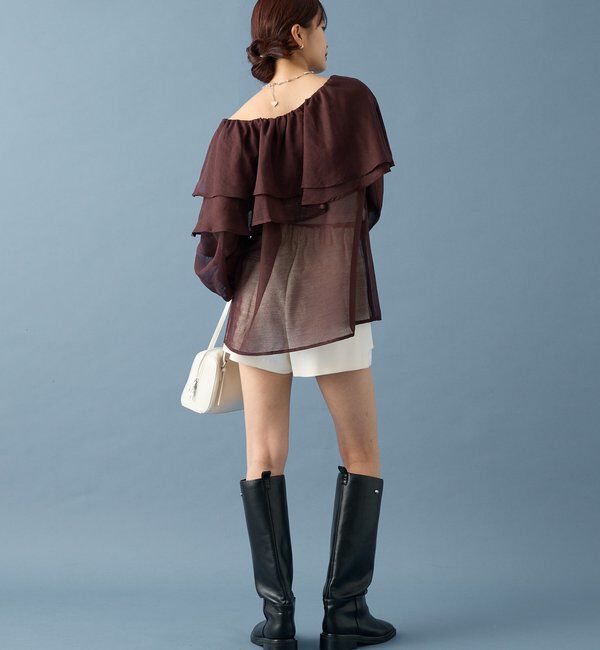  「シアーフリル長袖ブラウス」|シャツ・ブラウス|