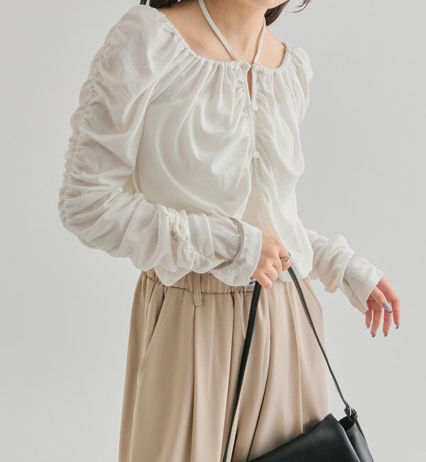  「スクエアネック シャーリングカーディガン」|Tシャツ・カットソー|