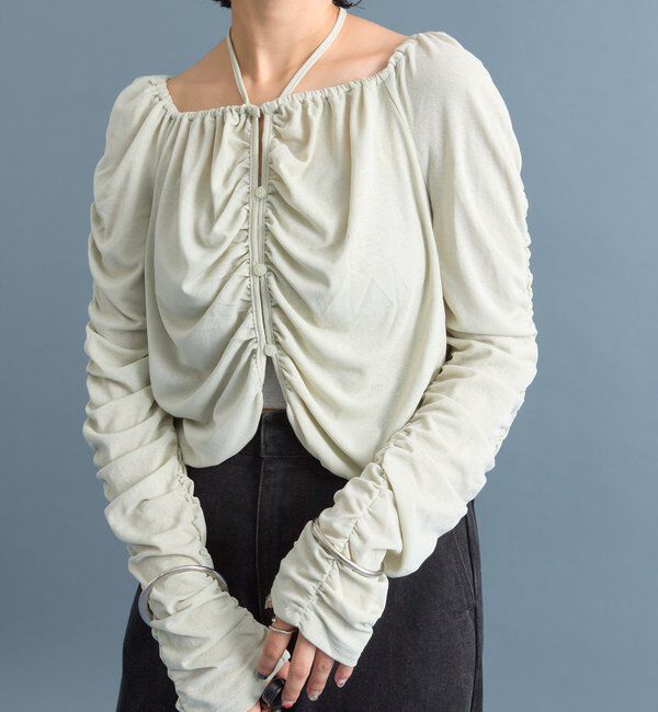  「スクエアネック シャーリングカーディガン」|Tシャツ・カットソー|