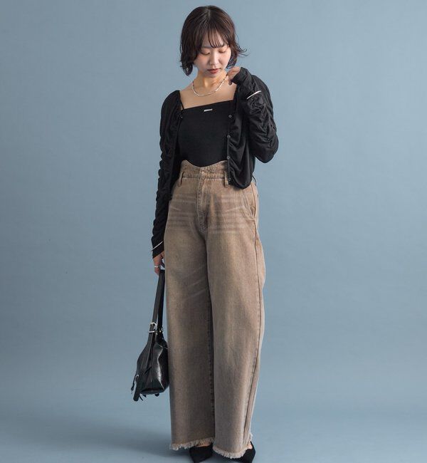  「スクエアネック シャーリングカーディガン」|Tシャツ・カットソー|