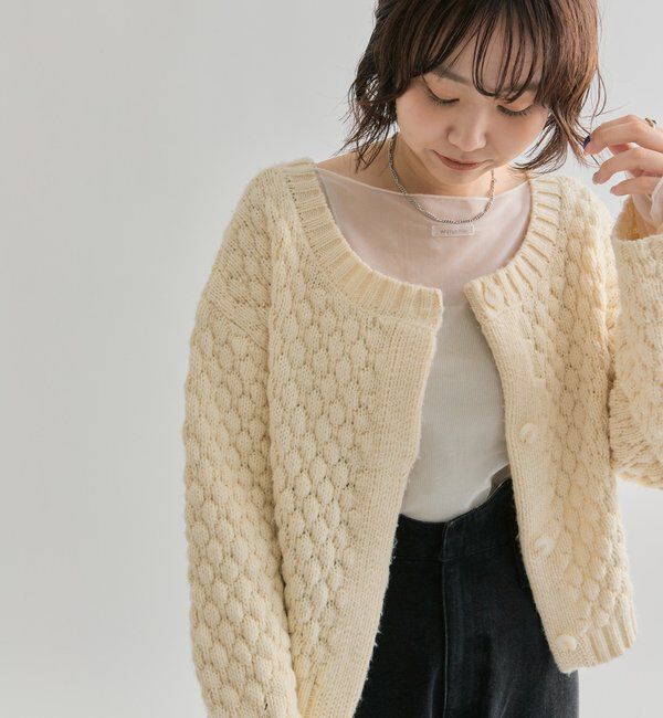  「ポコポコニットカーディガン」|カーディガン|