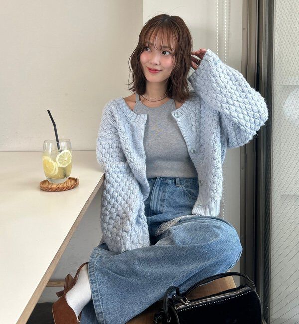  「ポコポコニットカーディガン」|カーディガン|