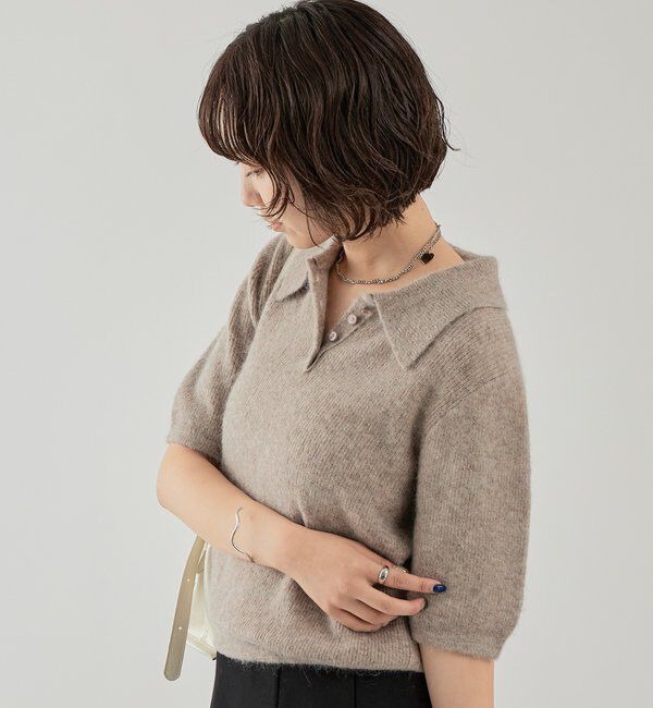  「衿付き半袖ニット」|ニット・セーター|