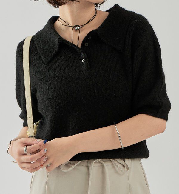  「衿付き半袖ニット」|ニット・セーター|