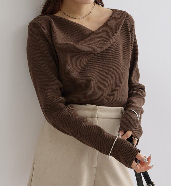  「オフショルリブニット」|ニット・セーター|