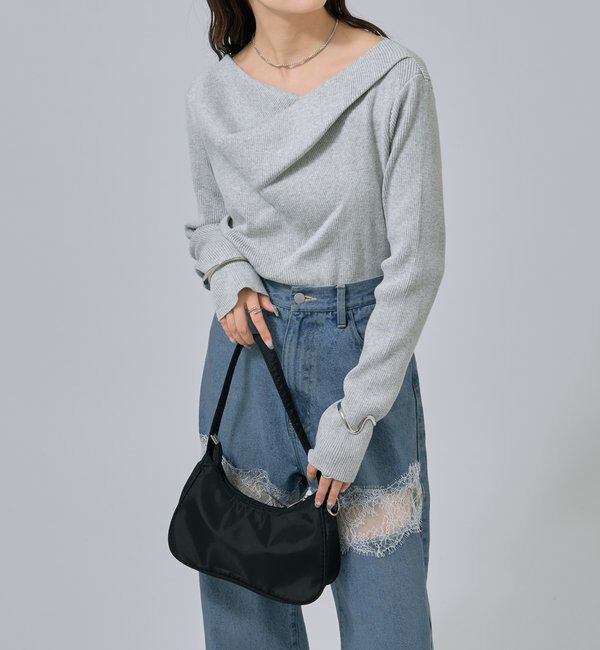  「オフショルリブニット」|ニット・セーター|