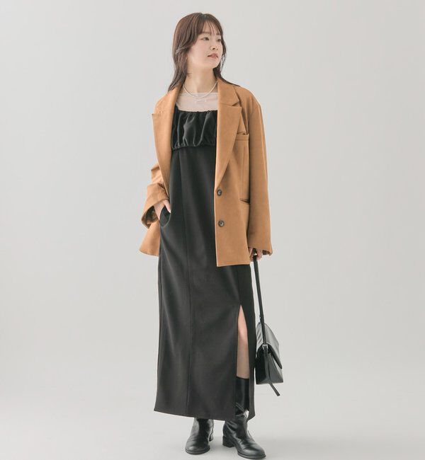  「ギャザービスチェSETワンピース」|ワンピース|