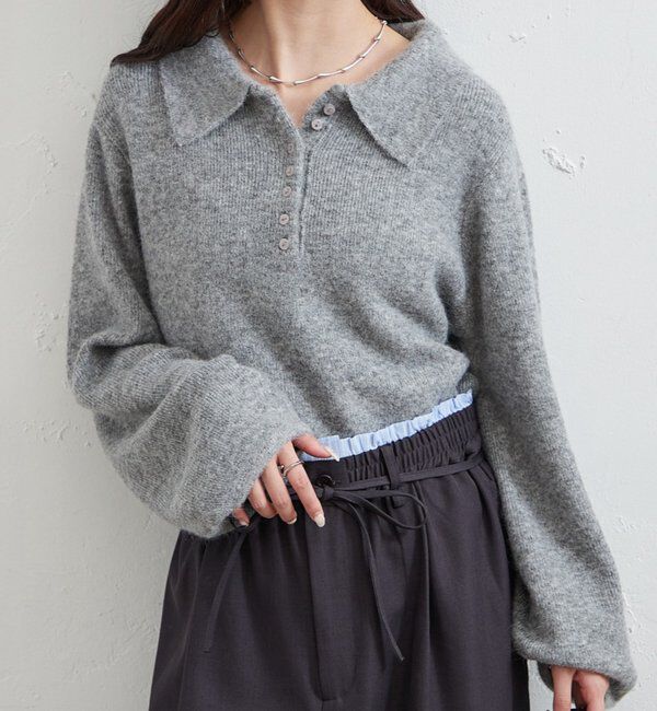  「襟付きロングスリーブニット」|ニット・セーター|