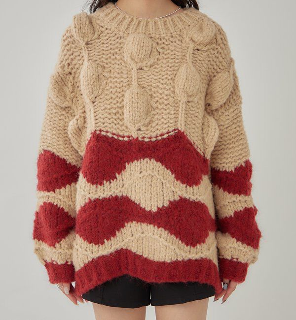  「ぽこぽこウェーブニット」|ニット・セーター|