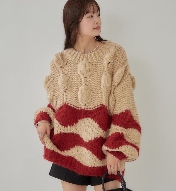  「ぽこぽこウェーブニット」|ニット・セーター|