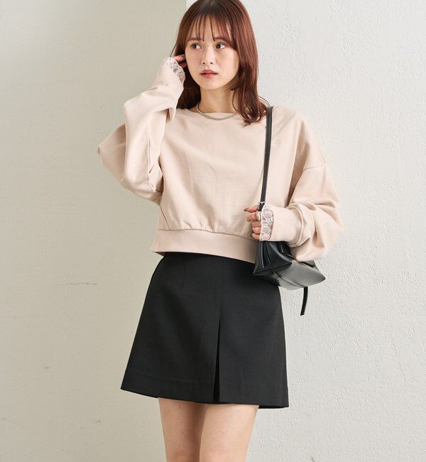  「ポイント刺繍ショートスウェット」|Tシャツ・カットソー|