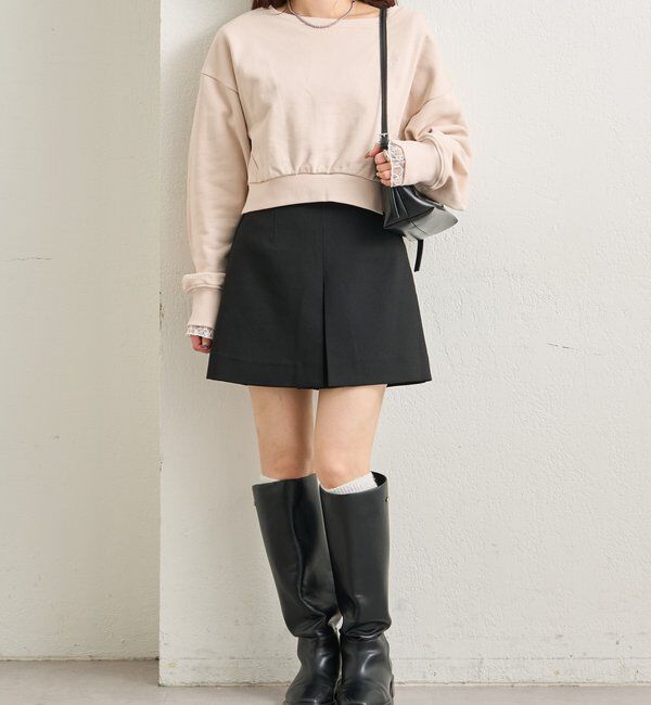  「ポイント刺繍ショートスウェット」|Tシャツ・カットソー|