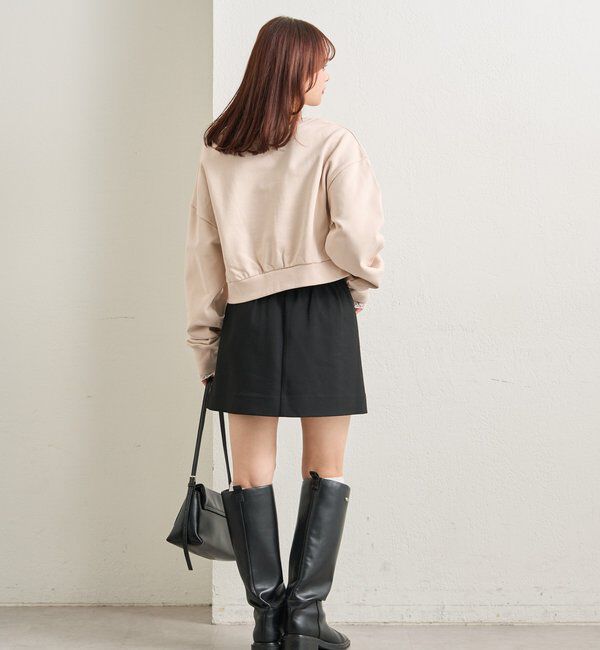  「ポイント刺繍ショートスウェット」|Tシャツ・カットソー|