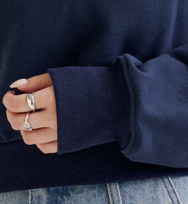  「ポイント刺繍ショートスウェット」|Tシャツ・カットソー|