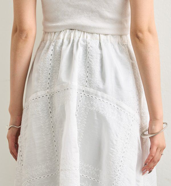  「エンブロイダリー ヘムスカート」|スカート|