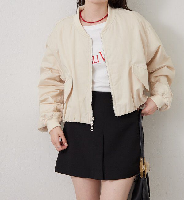  「サテンショートブルゾン」|ブルゾン・スタジャン|