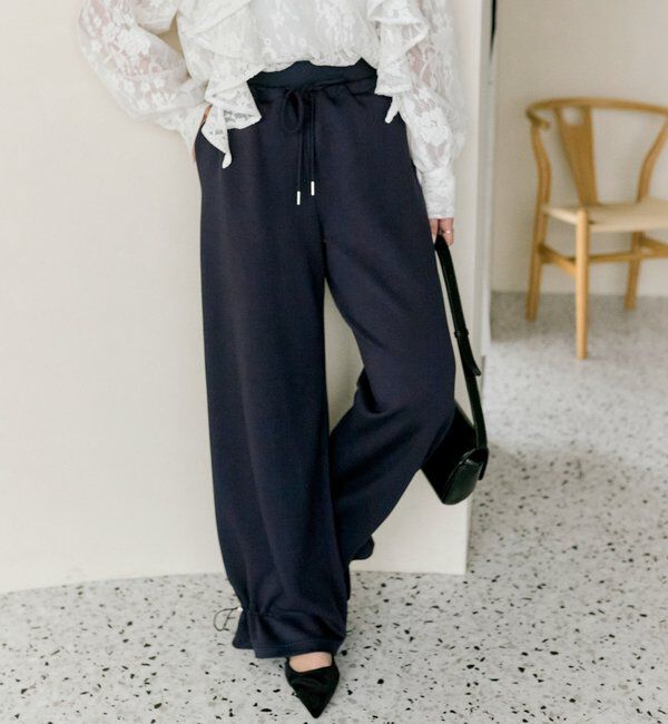  「裾ドロストスウェットパンツ」|チノ|