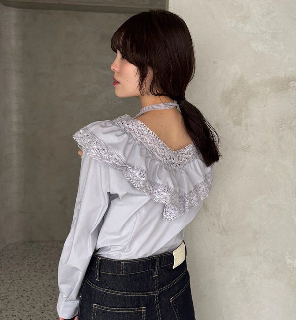  「【@lily.s_y企画】Vフリルシェイプブラウス」|シャツ・ブラウス|