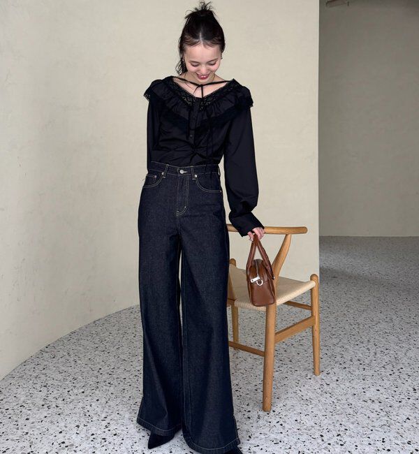  「【@lily.s_y企画】Vフリルシェイプブラウス」|シャツ・ブラウス|