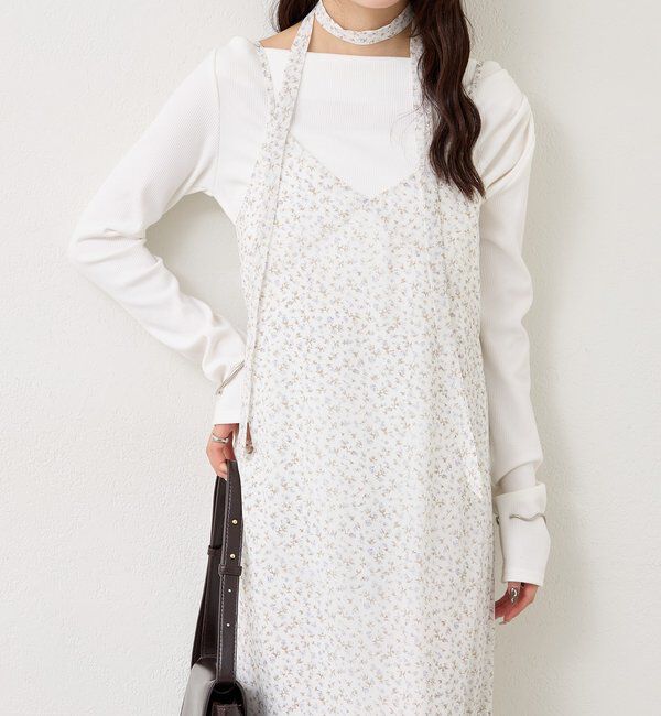 「フラワーヘムキャミワンピース」|ワンピース|