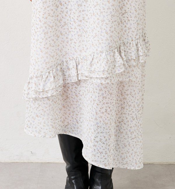  「フラワーヘムキャミワンピース」|ワンピース|